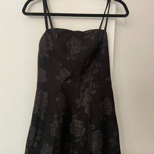 Urban Outfitters black dress with rose print